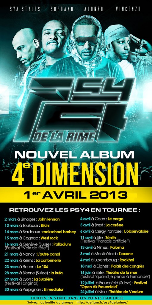 Psy4 de la Rime : nouvel album 4ème Dimension et dates de tournée